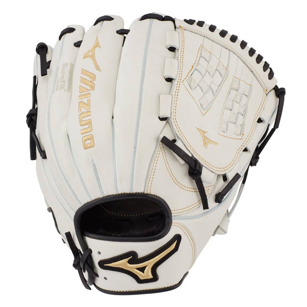 Damske Rukavice Mizuno MVP Prime Fastpitch 11.5" Softball Biele/Čierne Vypredaj ZUMC70389